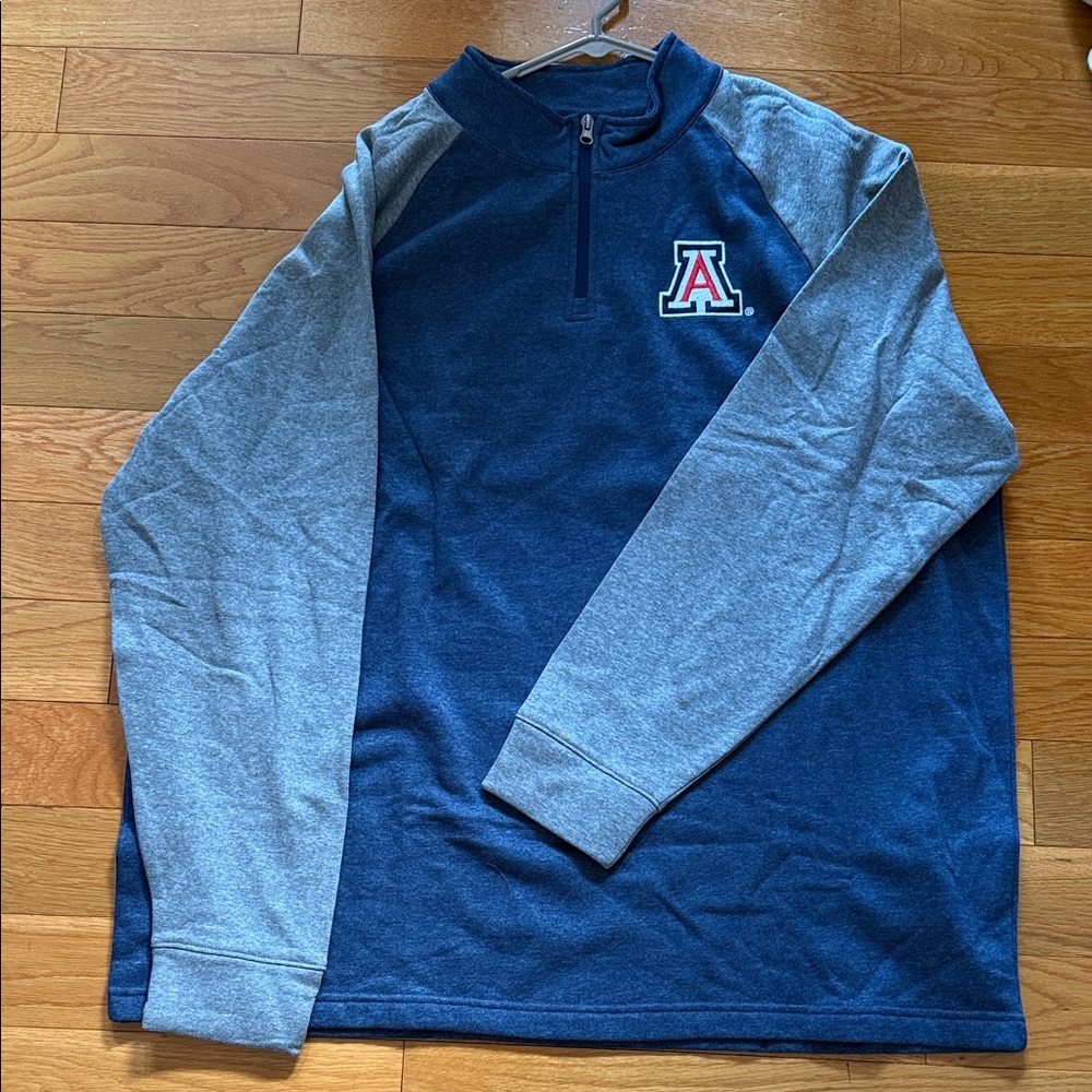 Men's Arizona Navy and Gray Zip-Up Sweater